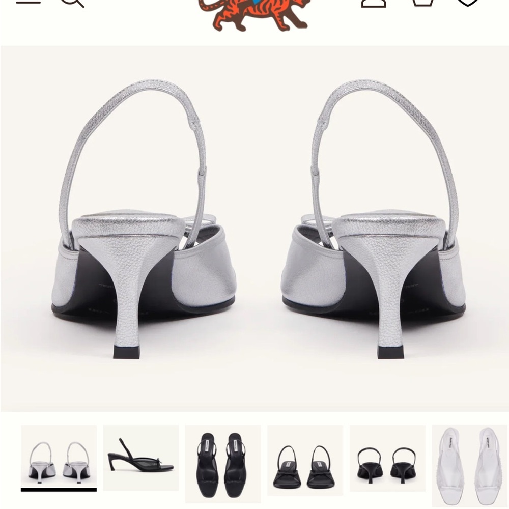 Reike Nen Nabi Slingback Kitten Heels in Silver - Picture 7 of 7